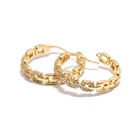 Fashion Earrings Earrings Hoop Earrings Fashion Gold Plated Brass Jewelry China Supplier Zircon Hoop Earrings