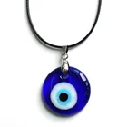 Turkish Turkish Blue Eyes Glass Pendant Necklace With Simple Wax Thread