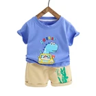 Children Fashion Kids Korean Summer Cartoon Printing T-Shirt Shorts Casual Children Clothes Boys Outfits