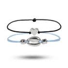 Elastic Beaded Creative Versatile Hand Ornament Women's Simple Knot Shell Peach Heart Bracelet Set