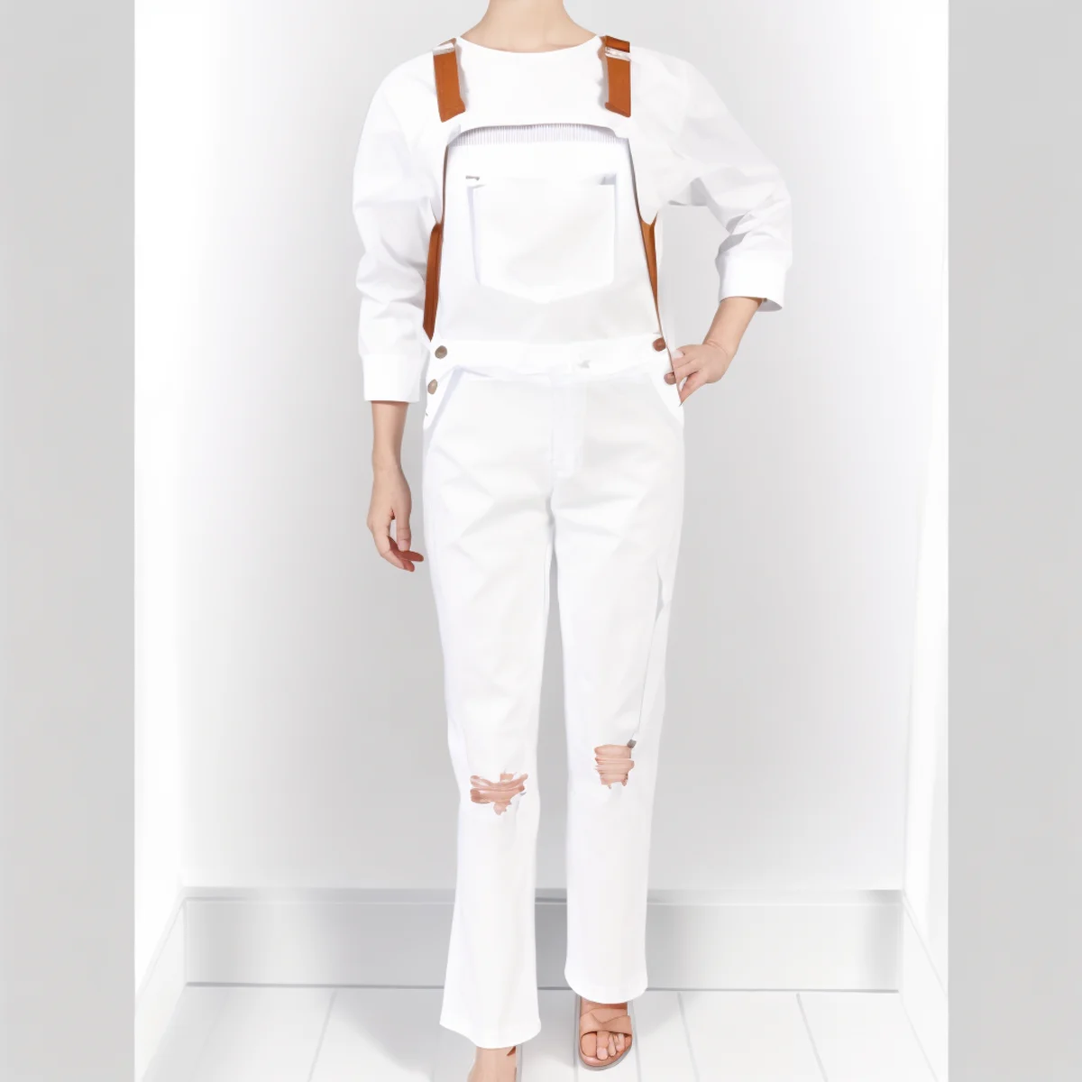 Factory Wholesale Women's Hot Selling High Waist Long Tight Breathable Denim Overalls-Skinny Straight Jeans with Solid Pattern manufacture