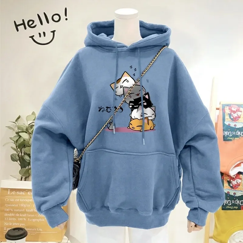 Women's Casual Color Block/Solid Hoodies Long Sleeve Pullover Tops Loose Lightweight Sweatshirt with Pocket