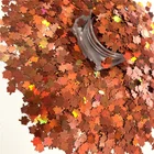 Glitter Factory Wholesale High Quality Orange Little Maple Leaf Shape Glitter For Christmas Decoration