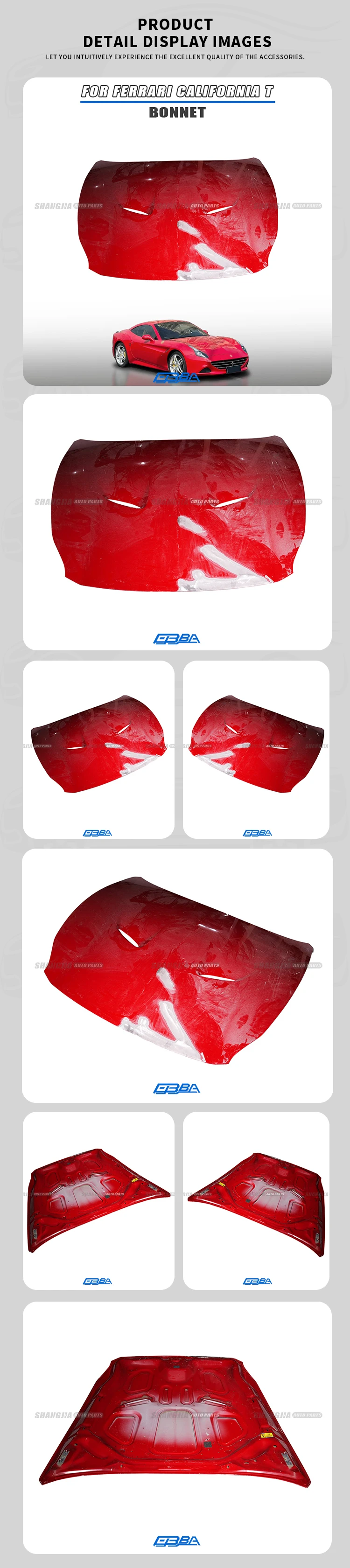 product hot sale wholesale aluminium alloy hood for ferrari california t easy installation engine cover bonnet auto parts 85312411-1