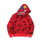 Hoodie Bape Ape Shark Camo Hoodie Fashion Casual Teenage Adult Sweater Full Zipper Unisex Jacket