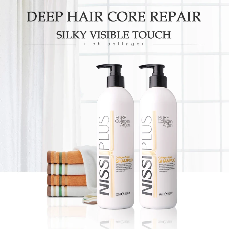 Nissiplus OEM Argan Oil Shampoo SLS Formaldehyde Free Brazilian Keratin Hair treatment Hair Straightening Shampoo And Mask Set