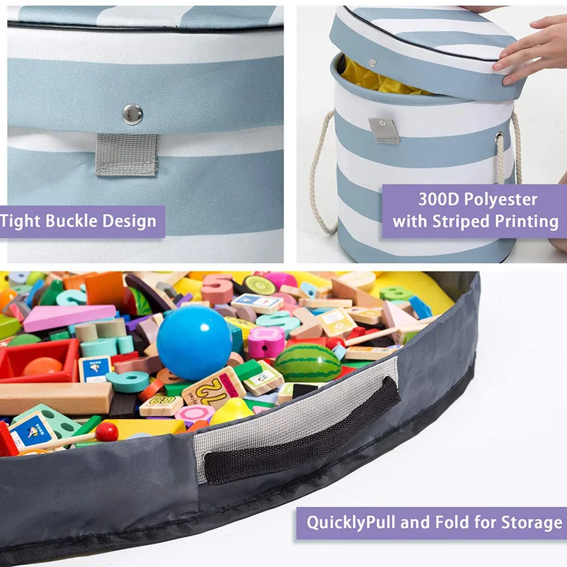 FF354 Oxford Cloth Toy Storage Bin Basket Foldable Waterproof Large Play Mat Collapsible Toys Organizer