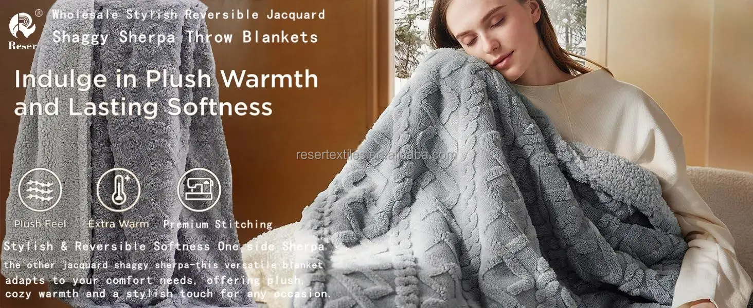 Wholesale Sofa Taffeta Fleece Blanket Cozy Reversible Warm Flannel Throw Knitted Solid Color Eco-friendly Modern Simple