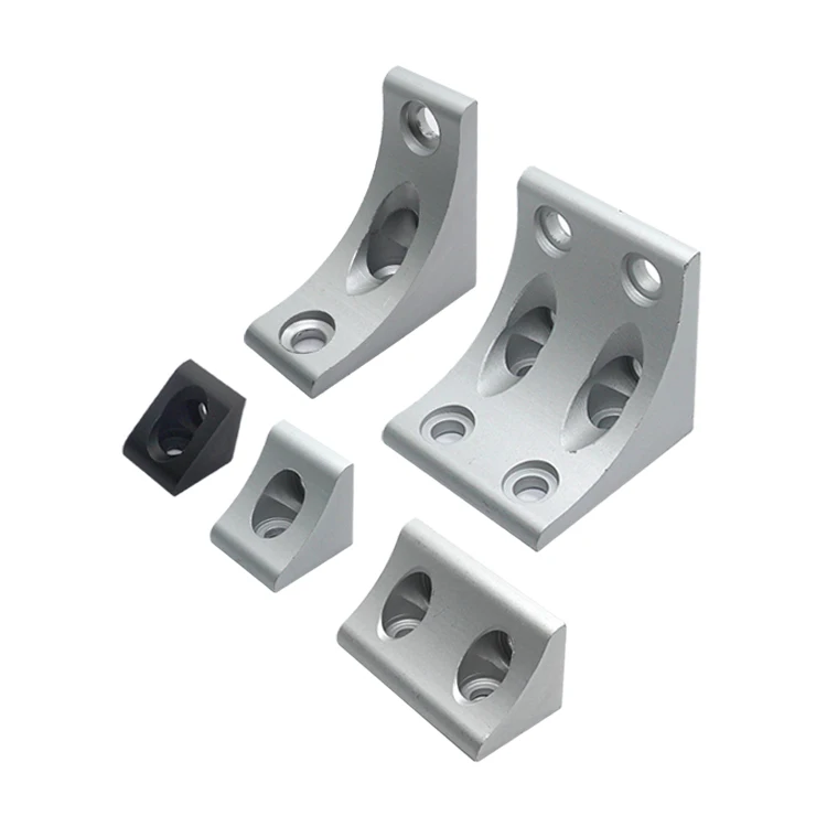 Aluminum Profile Extruded Corner Piece, Corner Code, Vertical Fixed Corner Piece, 20/30/40 Reinforced Connector factory