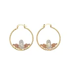 Hoop Hot Sale Trendy 14k Gold Copper Alloy Virgin Mary Big Hoop Earring Tricolor Earrings For Women