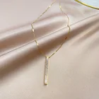 Pearl Necklace Pearl World Necklace Fashion Trendy Jewelry Pearl Bar Gold Pendant Necklace 2021