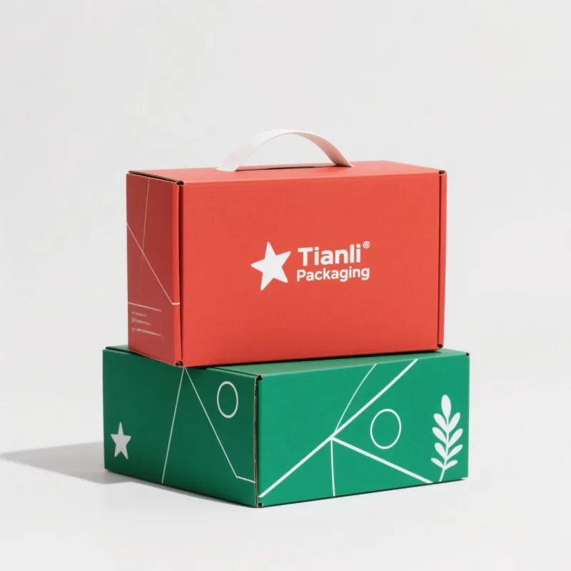 product shipping gift box with handle durable corrugated box wholesale custom foldable handbag cardboard packaging-8