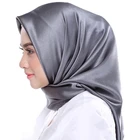 90*90 Malaysia Tudung Bawal Solid Color Bawal Satin Women Tudung Bawal Bubble Satin Shawl