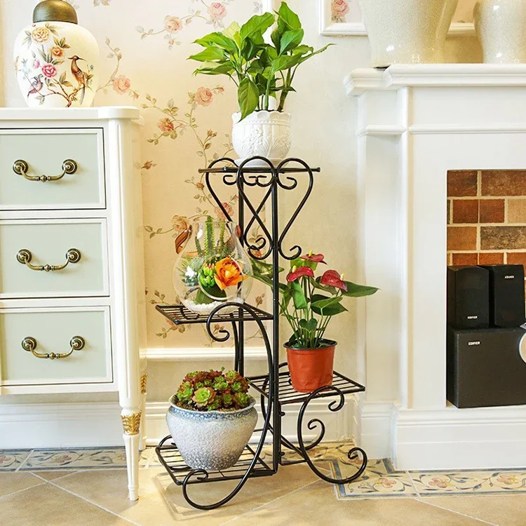 Simple creative shape wrought iron green radish living room indoor balcony plant floor flower stand