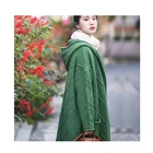 Autumn Jacket Autumn And Winter Buttons Long Casual Sweater Knitted Jacket With Hood