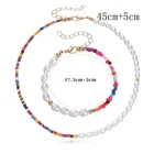 Pearl Necklace Pearl Rice Beads Necklace Jewelry Fashion Bohemian Style Necklace Bracelet For Women Jewelry