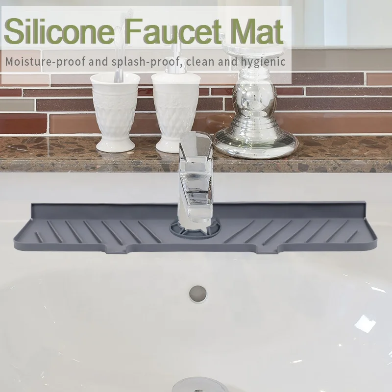 Hot Sale Silicone Faucet Mat for Kitchen Bathroom Sink Splash Guard Drain Pad Drip Catcher for Sink Faucet Mat