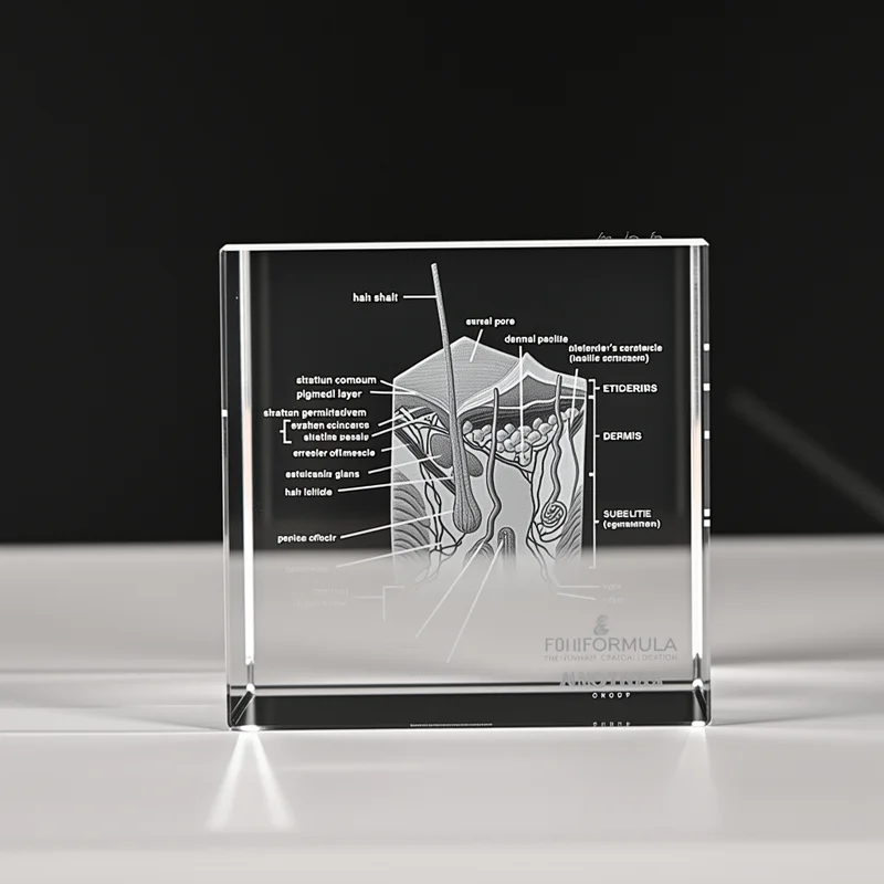product 3d laser engraved human skin model k9 crystal medical teaching anatomical display block-9