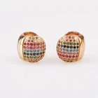 Earring Gold Hot Selling Elegant Classic Colorful Earring Copper Gold Plated Huggies Earring Full Stone