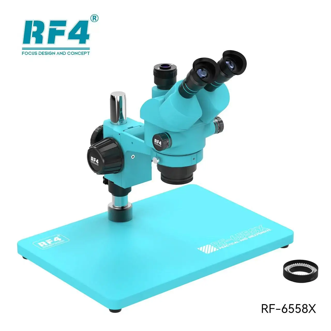 RF4 RF-6558X Electronics Trinocular Microscope for Phone PCB Soldering Welding Tool With Alloy Maintenance Stand