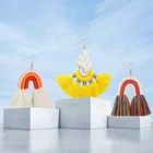 Earrings China Factory Wholesale Rope Woven Tassel Bohemian Earrings Women's Fashion Rainbow Braided Earrings