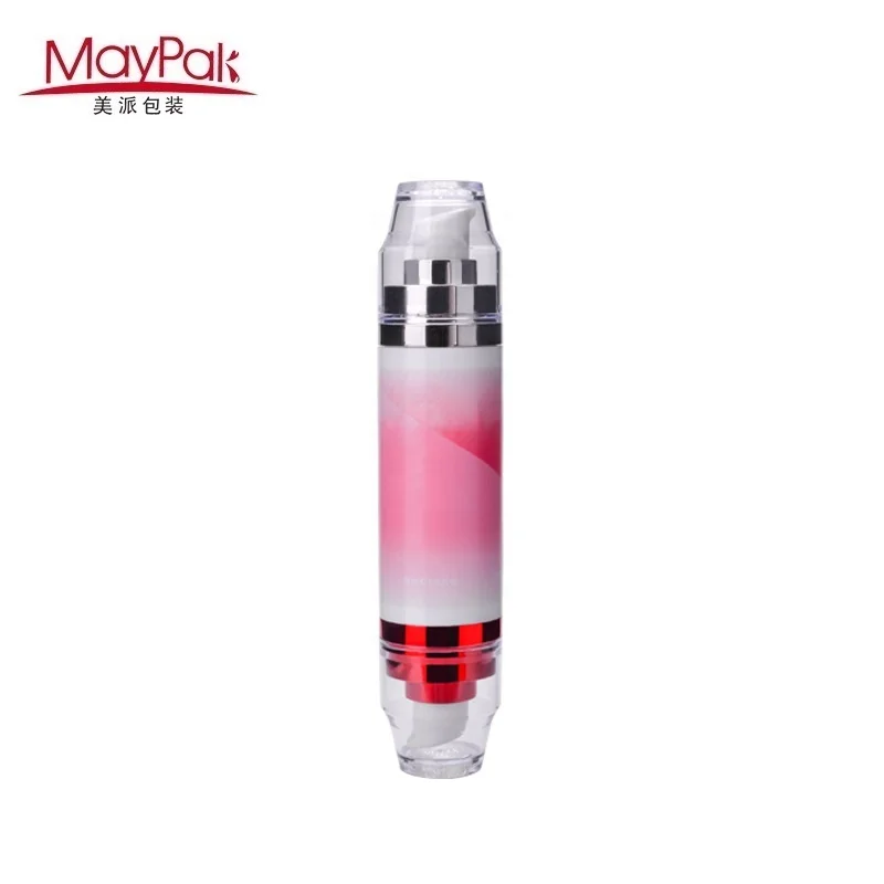 Dual Chamber Double Pump Two End Airless Pump Cosmetic Bottles With Uv