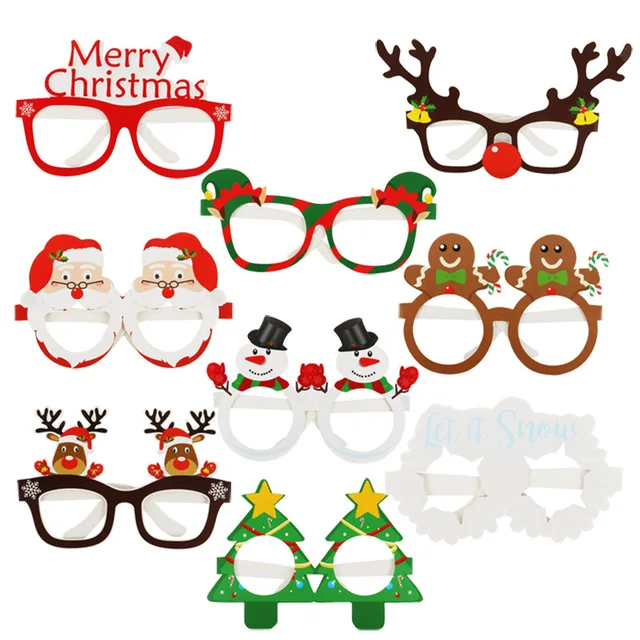 Gafas Navideñas, 9 Uds, Santa Claus, árbol de Navidad, Elk, adornos navideños 27 H8053cda4b5bd46029e1b0ca7e5e9e8352