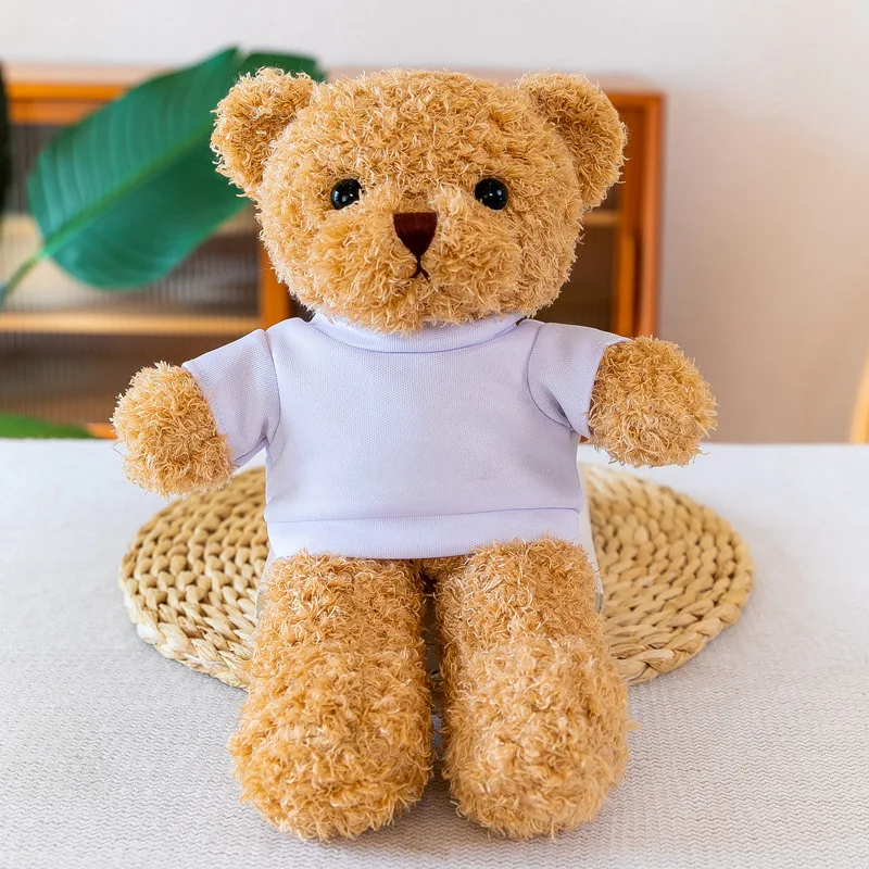 Kids Custom Stuffed Animals Soft Plush Toy Teddy Bear With Sweater Wholesale Branded Embroidery LOGO Plush Knitted Teddy Bear