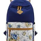 School China Cheap Fashion Floral Canvas School Bag For Girls