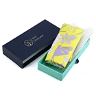 Premium Gift Custom University Logos Premium Yellow Floral Animal Printed Silk Twill Gift Ladies Designer Scarf With Box