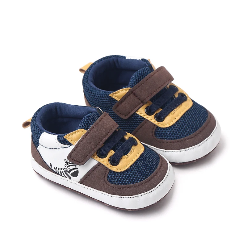 Spring and Autumn Cartoon zebra Leather Mesh Soft Sole Breathable Casual Infants Shoes for Boys details