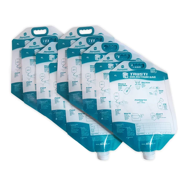 Custom Printed L Calf Colostrum Bag Calves Colostrum Storage Bag With Silicone Feeding Tube