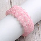 Beads Bracelet Wholesale Fashion Natural Rose Quartz Bracelet Healing Crystal Stretch Beaded 6/8/10/12mm Rose Quartz Bracelet Jewelry