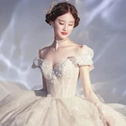 Gowns White Lace Bridal Luxury Wedding Gowns Big Tail Classic Wedding Dress