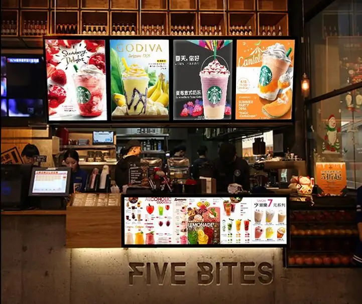 product led light up a4 poster frame menu board snap frame light box sign holder for milk tea coffee shops advertising display 85x11-12