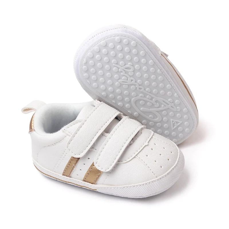 PU Leather Mesh Breathable Small White Shoes Soft Soled Baby Casual Sports Shoes Equal to Boys and Girls details