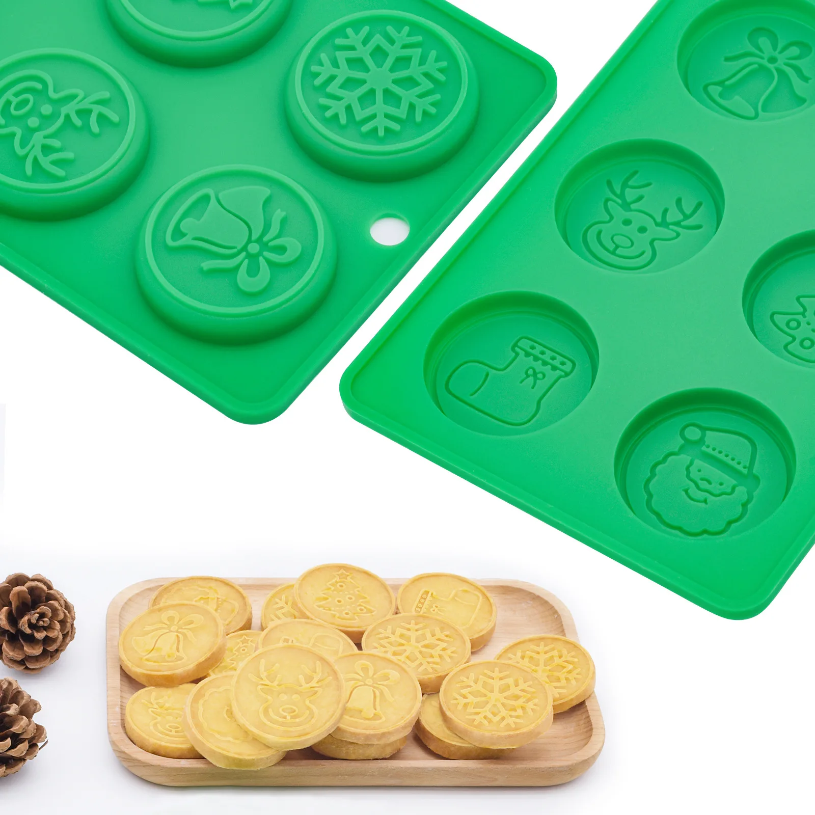 Christmas Silicone Baking Mold, Food-Grade Snowflake Deer Pattern Mould,DIY Cookie Chocolate Oven Baking Tool details