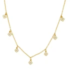 Sterling Silver 925 Necklace ROXI 925 Sterling Silver Simple All-match 4 Diamond Clavicle Necklace