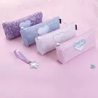 Pencil Polyester Zipper Pencil Case Beautiful Glitter Pen Bag Boat Shape Pencil Bag With Sequins