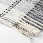 Green Scarf Scarf Shawl Latest Desirable Pure Lamb Soft Green And White Checked Scarf Shawl With Tassel