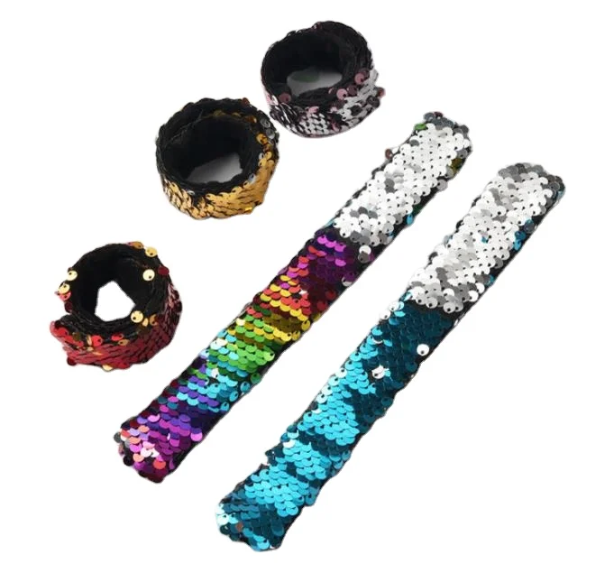 glitter creative popular bling bling slap bracelet wristband