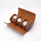 Watch Roll Stocked Fast Delivery Wholesale 3 Slot Travel Watch Roll Case For Men