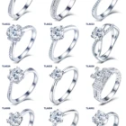925 Silver Rings Silverrings Wedding Rings Hot Sale 925 Sterling Silver Moissanite Diamond Wedding Rings
