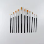 Artist High Quality 12pcs Paint Brush Set Nylon Hair Wooden Handle Acrylic Watercolor Brush Oil Painting Artist Brush Set