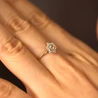 Cz Ring Rings Fashion Jewelry Gold Plated 925 Sterling Silver Cz Round Diamond Hexagon Ring