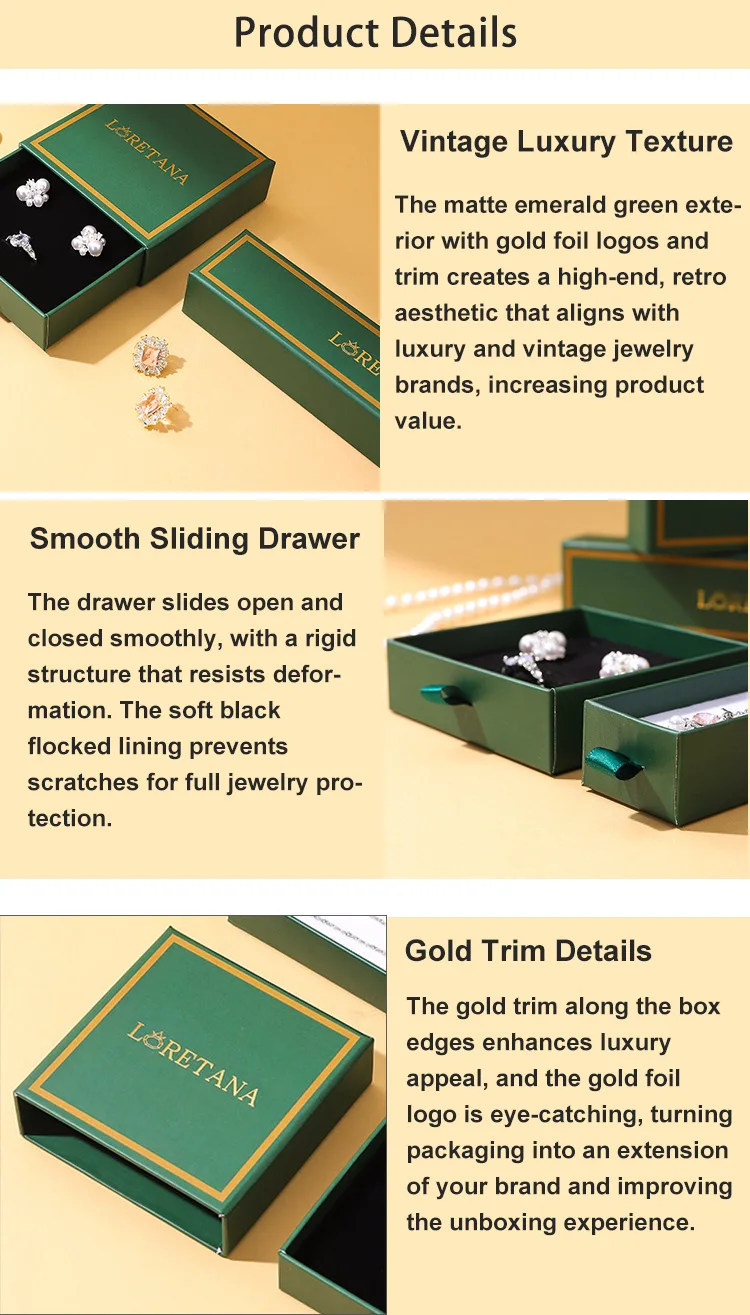 product a1 2026jb039 green luxury button closure drawer jewelry box with custom logo packaging for necklace ring earring-5