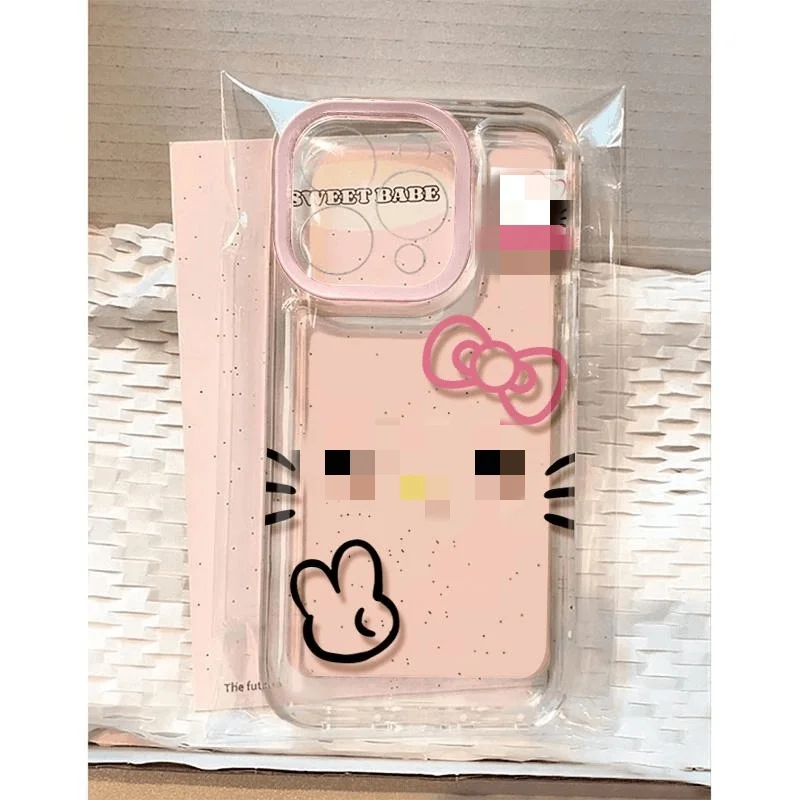 Cute KT Cat phone case for the iPhone 16promax/16 phone case The design sense of iPhone15 is 14 cute 13 transparent 12 H807ae81b2f9445c78c5b28d3d30f9202V