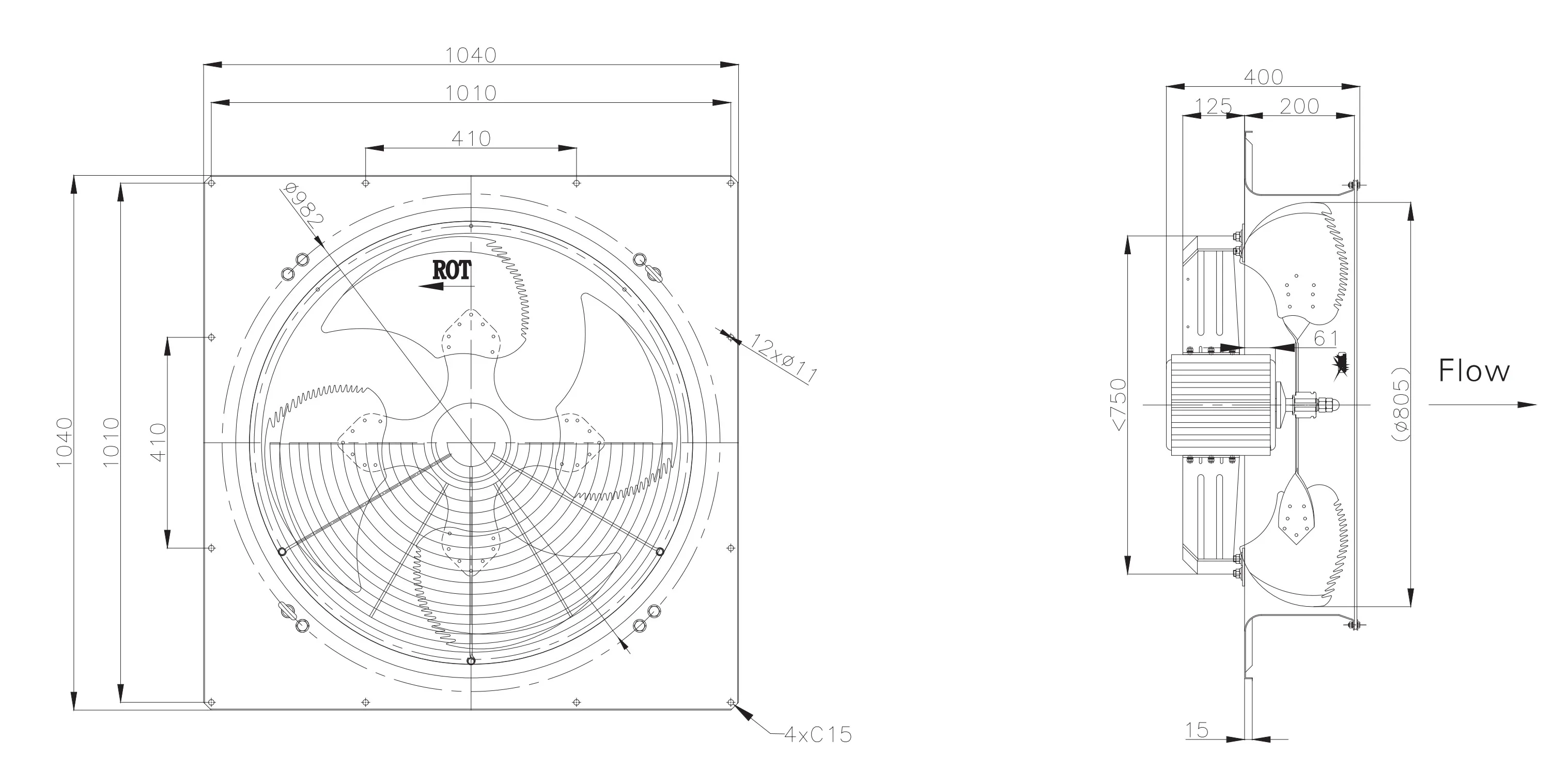 Industrial Axial Fan, SANXIN, 1500W - detail 8