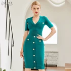 European European And American Fashion Temperament Retro V Neck Temperament Slim Body Wrap Buttock Dress Women Dresses
