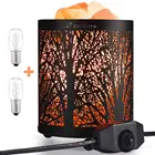 Sea Salt Lamp Importers Natural Rock Salt Chunks In Iron Basket Painted Black Color Table Lamp And Health Care